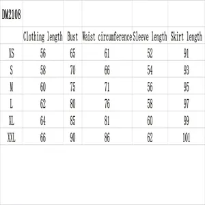 Detailed size chart for lace two-piece commuter set showing measurements from XS to XXL.