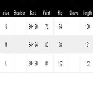 Detailed size chart for pleated off-shoulder maxi dress showing bust and waist measures