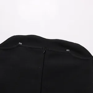 Macro detail of high-quality hidden zipper on black French style tube top dress