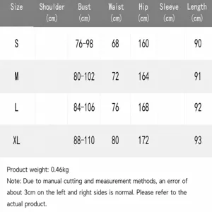Detailed size chart for sleeveless high-waisted dress with measurements for S to XL