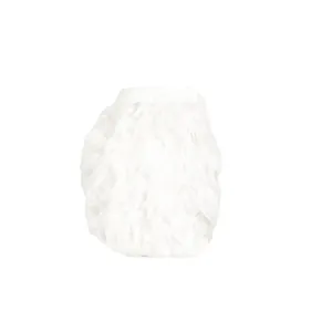 Detailed macro view of the fluffy white turkey feathers on this elegant mini skirt