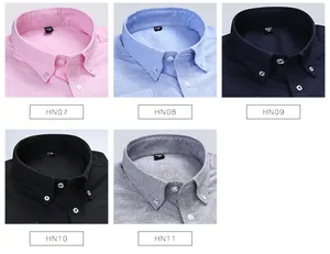Détails des cols de chemises Oxford en coton pour hommes en plusieurs coloris unis