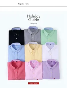 Premium collection of men's Oxford long-sleeved shirts in various pastel macaron colors
