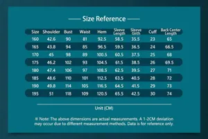 Gedetailleerde maattabel voor professioneel heren slim-fit kostuumjasje in centimeters