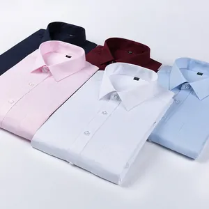 Men's business long-sleeved shirts in multiple solid colors for professional wear