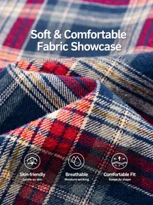 Gros plan détaillé de la texture du tissu écossais gratté 100% coton pour chemise homme.