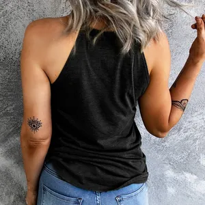 Minimalist black racerback halter tank top for women in 2026 spring summer fashion