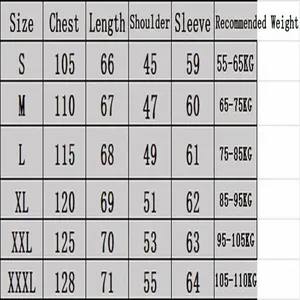 Detailed size measurement chart for men's slim fit knit cardigan sweater (S to 3XL).