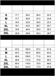 Detailed size chart for men's slim fit round neck knit sweater in inches and cm measurements