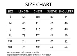 Size chart detailing measurements for mens vintage shawl collar striped knit cardigan