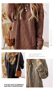 Vues détaillées d'un pull à torsades oversize pour femme avec textures et couleurs.