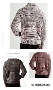 Detailed back view of a trendy loose-fit men's knitted sweater jacket with lapel