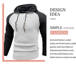 Sudadera con capucha para hombre de corte ajustado con bloques de color y punto texturizado