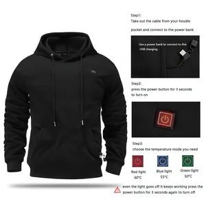 Step-by-step guide for USB heated hoodie with three temperature modes and power button