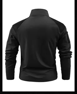 Rückansicht des schwarzen, schnelltrocknenden Outdoor-Sport-Sweatshirts für Herren