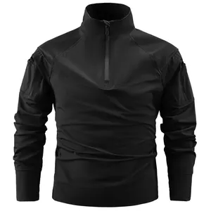 Herren Outdoor-Sweatshirt mit Stehkragen, schnelltrocknend, Eisseide und Reißverschluss.