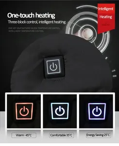Intelligent USB heated jacket with three-level temperature control button display