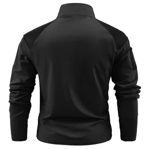 Rückansicht eines schwarzen schnelltrocknenden Outdoor-Sport-Sweatshirts für Herren