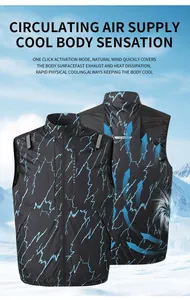 Gilet rinfrescante con ventola e motivo a fulmini per il calore all'aperto