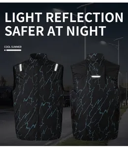 Gilet refrigerante riflettente con motivo blu per la sicurezza durante la notte