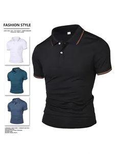Elegante polo casual da uomo con colletto a revers e maniche corte, moda