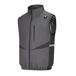 Men Cooling Fan Vest Stand Collar Workwear UV Protection Lightweight Outdoor Cooling Vest For Summer Heat Relief