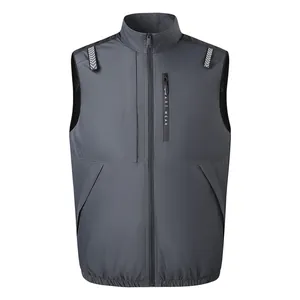 Gilet di raffreddamento professionale anti-UV con collo a lupetto grigio ardesia