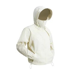 Leichte Sonnenschutzjacke mit Kapuze und Gesichtsmaske für Damen und Herren, UV-Schutz