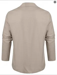 Vue arrière d'une veste décontractée en coton et lin pour homme, coupe ample