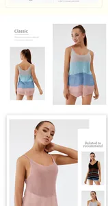 Vista dettagliata della canotta da donna in maglia casual con scollo rotondo color block
