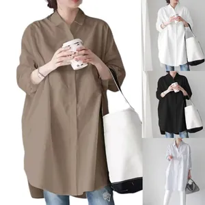 Casual oversized μακρυμάνικα πουκάμισα τούνικ για γυναίκες σε διάφορα χρώματα και σχέδια