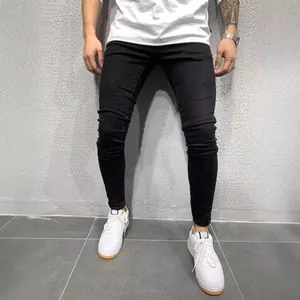 Stylische, hochdehnbare Skinny-Jeans für Herren in Schwarz mit schmaler Passform für Streetwear