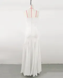 Back view of a white French mesh patchwork evening bandage dress on a mannequin