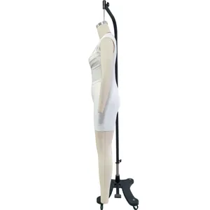 Side view of elegant white v-neck sleeveless bodycon bandage dress on mannequin