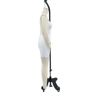 Professional side view of a white sleeveless knit bandage mini dress on a mannequin