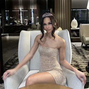 Elegant nude rhinestone sequin bodycon mini dress perfect for party and clubwear.