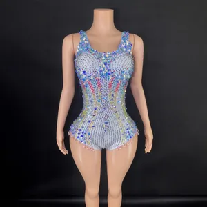 Taylor Swift Inspired Sequin Performance Bodysuit Women Sexy Sleeveless Rhinestone Tassel Leotard Nightclub Stage Wear Top