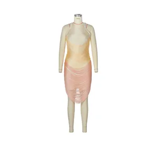 Elegantes Mini-Kleid mit Farbverlauf und sexy schmaler Passform perfekt für Partys