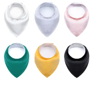 Ensemble professionnel de six bavoirs bandana pour bébé en coton doux de plusieurs couleurs