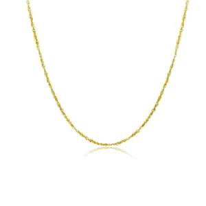 Elegante collana a catena da donna in argento sterling 925 con finitura placcata oro 18 carati