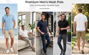 Collage de polos de malla premium para hombre en varios colores para el verano