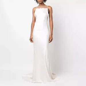Elegant White Satin Backless Evening Maxi Dress For Women Sexy Fishbone Corset Bodycon Party Wedding Formal Long Dress