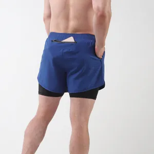 Men's 2-in-1 Running Shorts Double Layer Quick Dry Breathable Gym Fitness Shorts with Phone Pocket Training Shorts