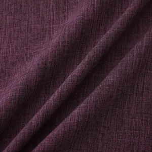 Macro view of high-quality purple linen cotton fabric texture for men's casual shirts