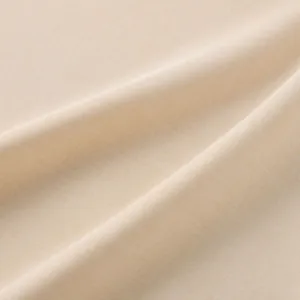 Primer plano macro de la textura de tela transpirable de algodón y lino beige para camisa