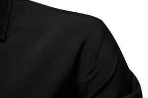 Close-up macro view of high-quality black fabric texture on men's casual beach shirt