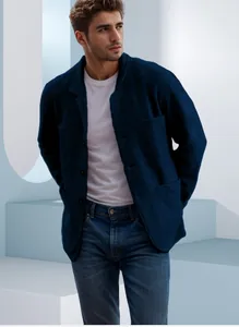 Lässiges marineblaues Herren-Blazer-Sakko für moderne Frühlings- und Herbst-Outfits