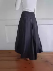 Μοντέρνο casual γυναικείο παντελόνι με σφηκοφωλιά στη μέση και φαρδιά μπατζάκια