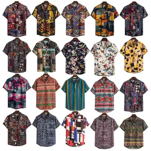 Collection of men's colorful Hawaiian floral print short sleeve summer casual shirts