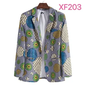 Trendiges Herren-Sakko im Slim-Fit mit lebhaftem afrikanischem Kreismuster-Print